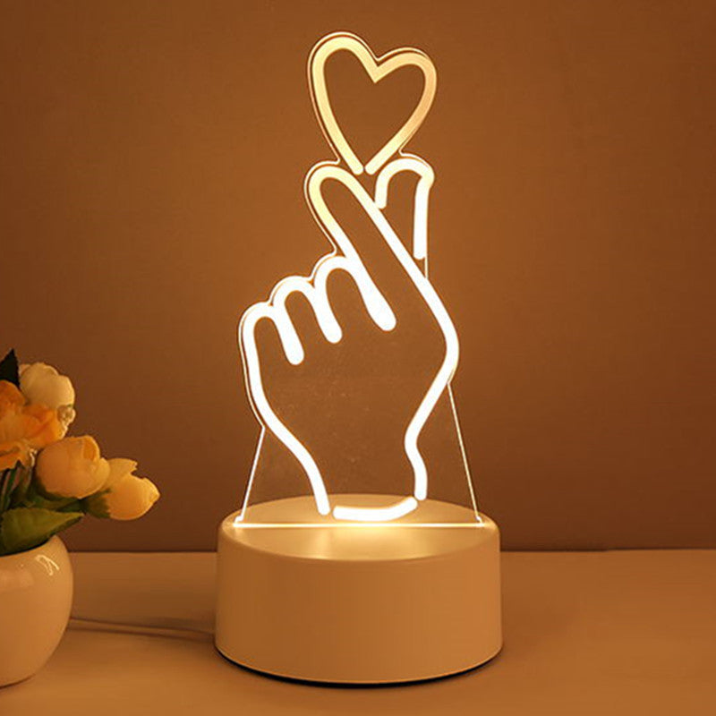 3D Lamp Acrylic USB LED Night Light Neon Sign